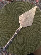 Vintage Falstaff Silver Plated Cake / Pie Server – England – Ornate Floral Desig