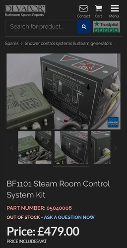 Bf1101 steam room - bf1101, control