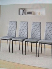 4 Set Of Dining Chairs Grey