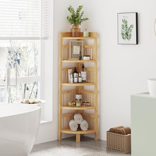 5 Tier Bamboo Corner Shelf