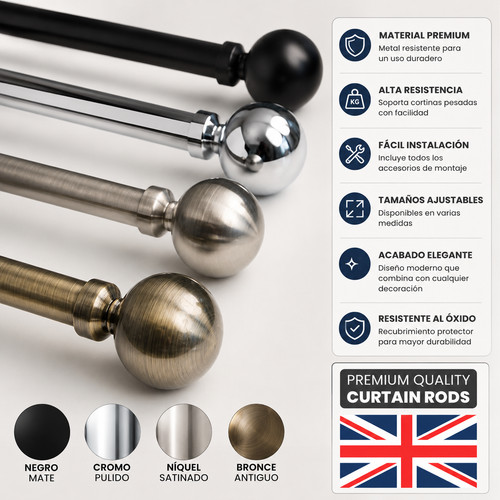Extendable metal curtain pole - extendable,