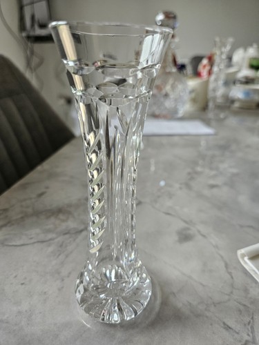Cut glass 5cm bud vase - glass, 15.5cm