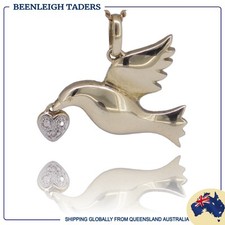 Yellow Gold PEACE DOVE Charm /