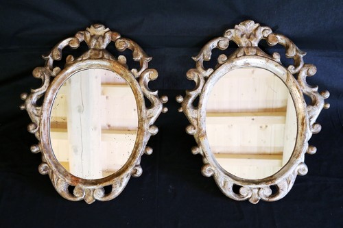 Pair antique mirrors - pair,