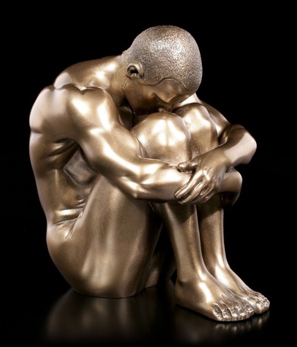 Male nude figure - nude, sitting