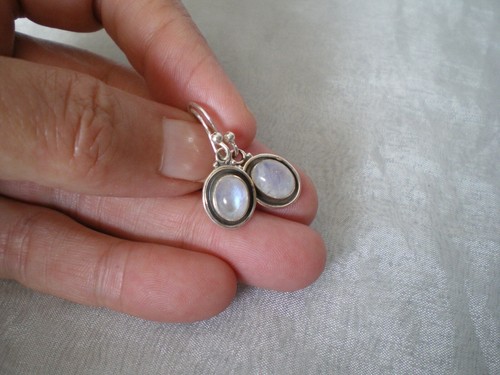Rainbow moonstone hook dangle - moonstone,