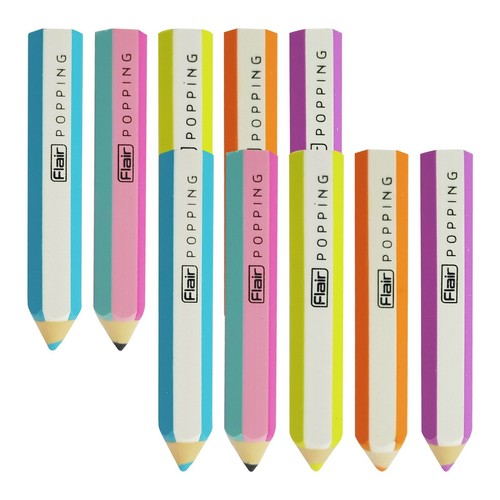 Pencil shape erasers - shape, flair