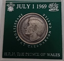 Superb! Prince Charles Investiture Medal 1969 Cased Pewter. Exquisite Quality.