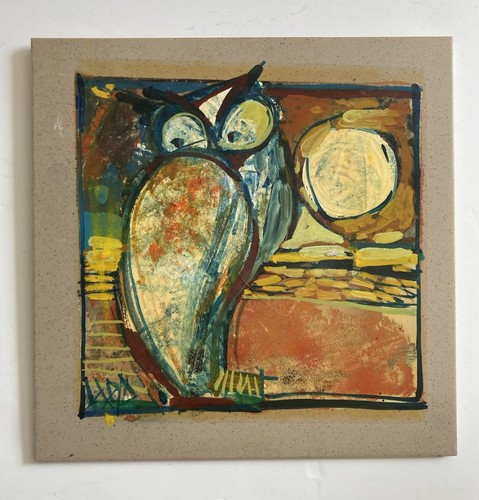 Contemporary owl oil painting - contemporary,