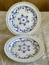 Antique Minton DANISH Pattern Reticulated Border Decorative Ribbon Plates x Two
