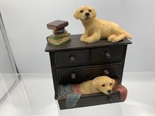 New Leonardo Collection Peace And Quiet Ornament Dogs On A Chest Of Drawers 1998