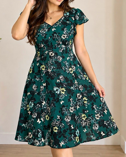 Billie blossom green floral - green,