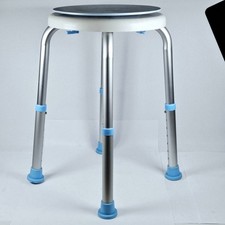 Multi Purpose Swivel Stool - Adjustable Height - Bathroom Use Rubber Feet