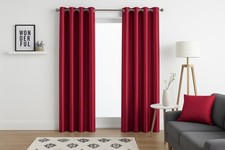 Faux Silk Curtains - Eyelet -