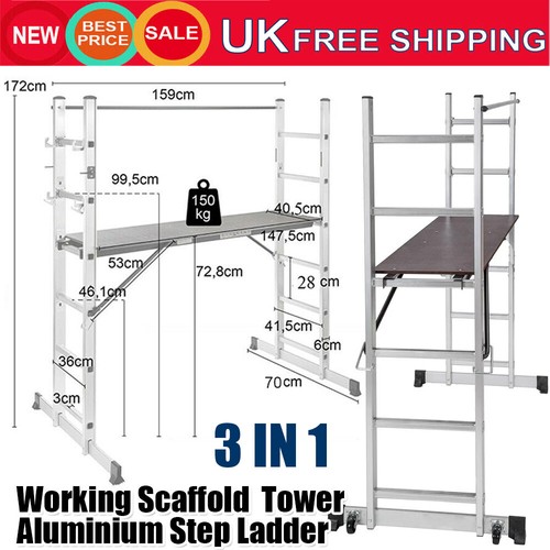 Working scaffold tower - 3-in-1,