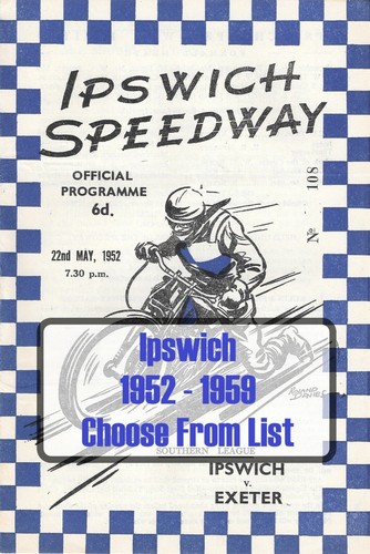 Ipswich speedway programmes - speedway,