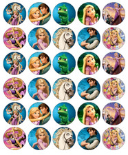 Tangled Rapunzel x 30 Cupcake Toppers Edible Wafer Paper Fairy Cake Toppers