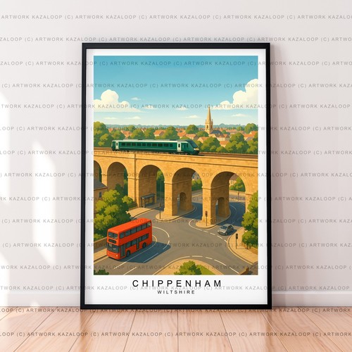 Chippenham poster unframed - chippenham, uk