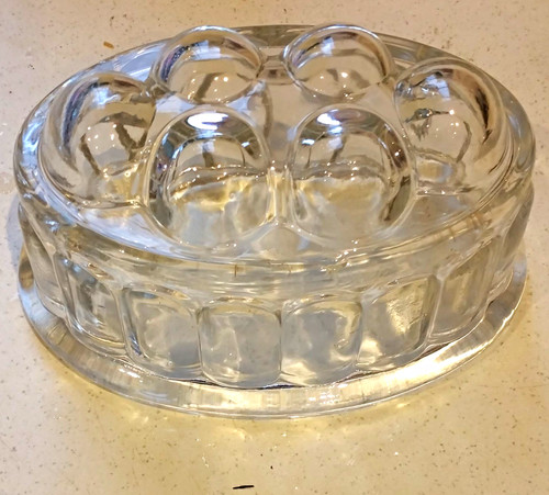 Vintage clear glass oval - 2x,