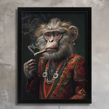 Monkey In A Suit Print Funny