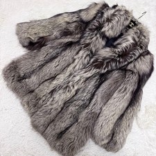 SAGA FOX Silver Fox Fur Coat