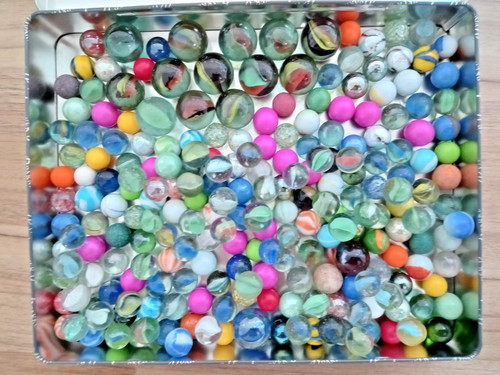 Vintage glass marbles - vintage, large