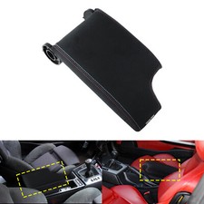 Lhd car black leather armrest - black,