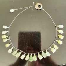 Green Jade Necklace Prehnite Fluorite Pearl Silver Flower Pendants RRP £595.00 