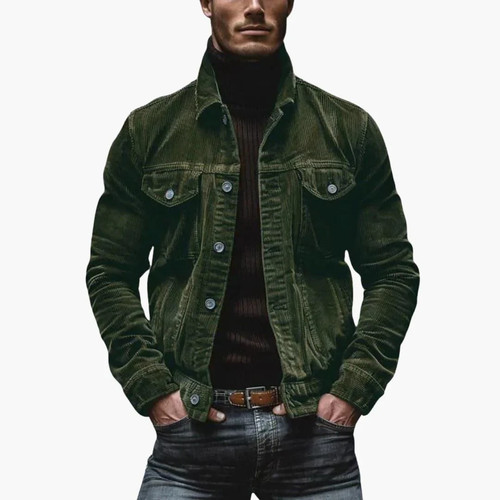 Mens green corduroy jacket - green, |