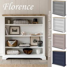 Florence bookcase with adjustable shelves.Solid bookshelf in 4 colours.Assembled