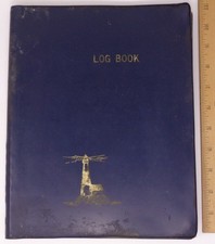 Vintage captains boat log book: daily journal entry for trips & boat maintenance