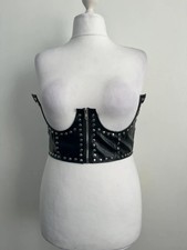 Black studded pvc - , bra