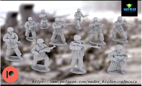 54mm unpainted printed wwii - 3d,