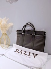 NEW Bally Migan Grained Calfskin Business Laptop Document Bag Dark Green UNISEX