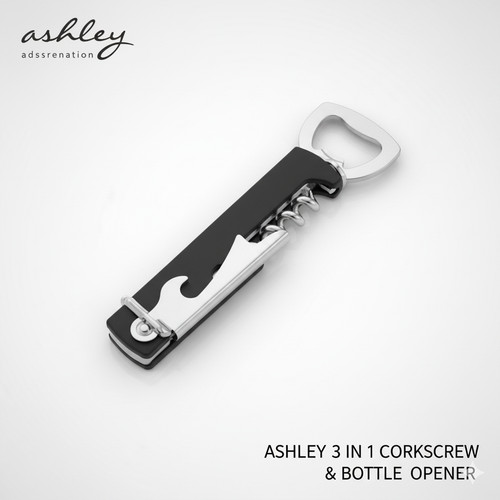 Corkscrew bottle opener - 3-in-1,