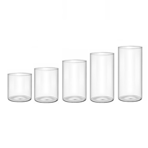 Clear glass cylinder vase - glass,
