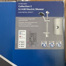 TRITON COLLECTION 2 9.5KW ELECTRIC SHOWER . Gun Metal . New 