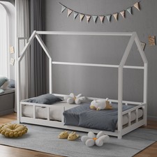 Single Bed Frame Wooden Bed For Adults Kids Teenagers Toddlers Bedroom Pine Bed