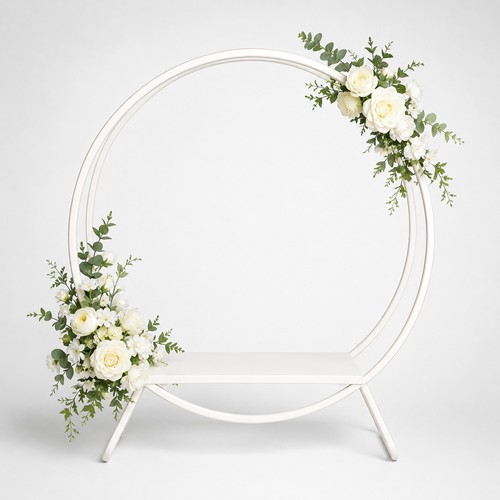White double hoop cake - double, display