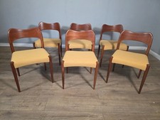 set of 6 Danish Teak Mid-Century Dining Chairs by Arne Hovmand-Olsen 1960s.