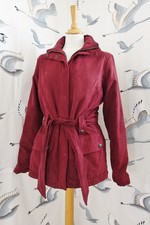 MUSTO Burgundy wine red zip belt jacket coat size 10