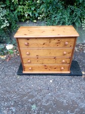 Pine chest of draws , four draws flat base H74cm,W39.5cm,L91.5cm. 