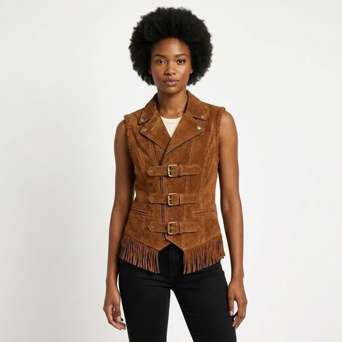 Women brown suede leather - brown,