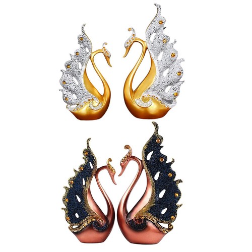Swan lover statue figurines - swan,