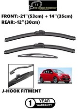 For Nissan Micra 2010-2017 Windscreen Wiper Blades Set 21"14"12" Brand New