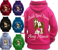 Personalised HORSE RIDING HOODIE traditional cob heavy horse COB SKEWBALD equine