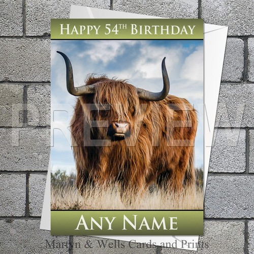 Highland cattle birthday - birthday, card