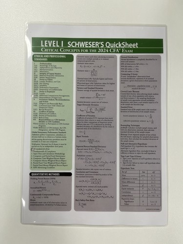 Kaplan schweser quicksheet cfa - kaplan,