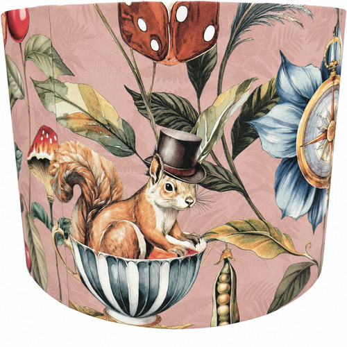 Pink woodland animal lampshade - woodland,