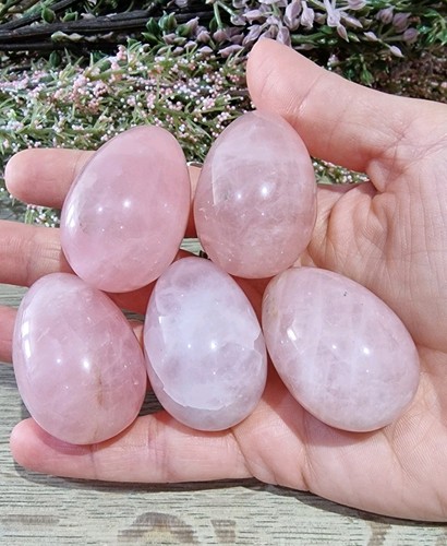 Rose quartz crystal egg - quartz,
